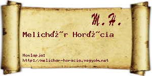 Melichár Horácia névjegykártya